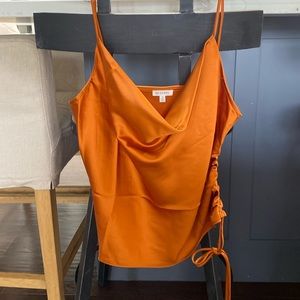 Satin Drawstring Top